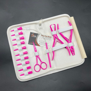 Kit de Herramientas para Extensiones de Cabello de Acero Inoxidable Rosa Intenso al por Mayor/Alicates para Extensiones de Cabello de Alta Calidad con Logotipo Personalizado - Product Image 1