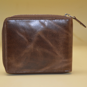 กระเป๋าสตางค์หนังแท้พร้อมซิป กระเป๋าใส่บัตรหนังวัว ความจุขนาดใหญ่ - Product Image 1