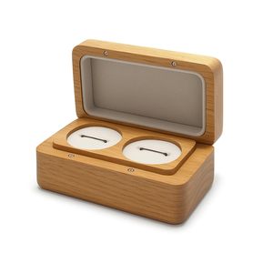 AL-FALAH CRAFT Caja de Joyería de Madera con Interior de Terciopelo Negro, Estuche Pequeño para Anillos, para Regalo de Boda, Compromiso y Almacenamiento - Product Image 1