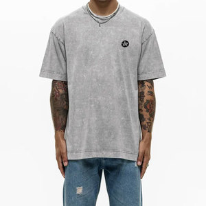 Nouvel Arrivage T-shirt Homme Délavé à l'Acide de Bonne Qualité Col Rond Manches Courtes T-shirts Homme Délavés à l'Acide Taille Personnalisée - Product Image 1