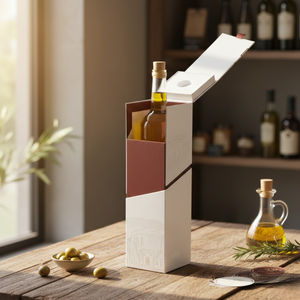 Caja para Botellas Eco Kraft con Laminado Mate y Grabado en Relieve |   Empaque de Cartón para Vino y Aceite con Inserto de Esponja, Empaque para Regalo - Product Image 4