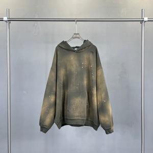 Hoodies Fleece <b>Pullover</b> <b>Men</b> Loose Fit Acid Wash Zip 100% Cotton Waterproof Winter Breathable Quick Dry Vintage Process Impex - Product Image 3