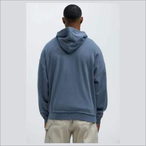 เสื้อฮู้ดซิปผู้ชายสีน้ำเงิน ทรงปกติ ผ้าฝ้าย สวมใส่สบาย พิมพ์ลายด้านหน้า เหมาะสำหรับใส่ในฤดูใบไม้ร่วง - Product Image 6