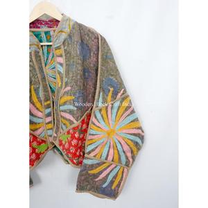 เสื้อแจ็คเก็ตคันธาผ้าฝ้ายแท้ 100% งานแฮนด์เมดสวยงาม คอจีน แขนยาว ระบายอากาศได้ดี เป็นมิตรกับสิ่งแวดล้อม ดีไซน์ทันสมัย ใส่ได้ทุกฤดู - Product Image 2