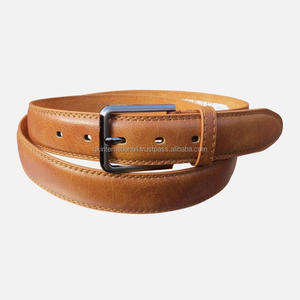 Ceinture décontractée en cuir de vachette véritable unisexe de haute qualité avec ceinture en jean à boucle en laiton chromé élégant - Product Image 4