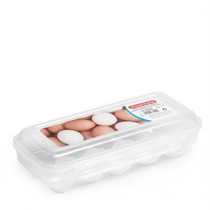 Egg <b>Storage</b> <b>Container</b> 12 Compartment Clear Plastic With Lid For Fridge Use - Product Image 2