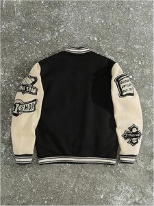Chaqueta Bomber Varsity de Lujo Estilo Streetwear – Unisex, Estilo Letterman con Costuras Premium, Dobladillo Acanalado, Prenda Exterior Cálida de Tela Suave - Product Image 4