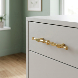 Decorative Brass Drawer <b>Pull</b> Handle <b>Bar</b> Shape Classic Design Furniture Hardware Dresser Bedroom Bathroom Living Room Gold - Product Image 3