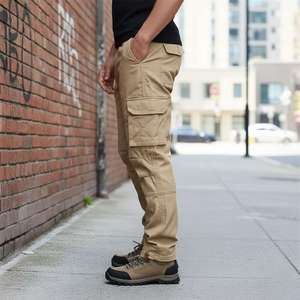 Pantalon de survêtement cargo pour homme, séchage rapide, en toile de coton, taille mi-haute, coupe ample, pour fitness et sport, logo personnalisé - Product Image 3