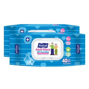 Toallitas Húmedas Sanisoft para Adultos, 99.9% Agua Pura (40 Toallitas), Precio al por Mayor - Product Image 2