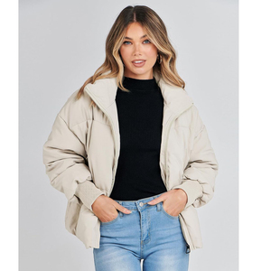 Chaqueta Corta Acolchada de Moda para Mujer, Abrigo de Invierno Cálido con Cierre de Cremallera - Product Image 1