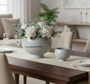 Vase en métal de qualité supérieure sur support, pot de fleurs décoratif contemporain pour l'intérieur et l'extérieur - Product Image 3