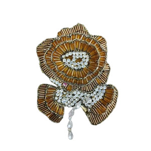 Handmade Nonwoven Felt Beaded Floral Butterfly Hanging Ornament Embroidered Patch Decorative <b>Applique</b> <b>Flower</b> Shape for Home - Product Image 5