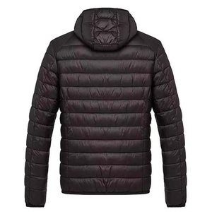 Men <b>Packable</b> Lightweight Hooded Down Puffer <b>Jacket</b> Espresso Brown 100g Slim Fit Quilted Winter Coat - Product Image 2