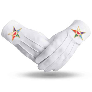 Delantal Masónico de Primera Calidad al por Mayor, 33 Grados, con Cuello, Colores y Tallas Personalizables, Cinta Blanca y Bordado con Borde Dorado - Product Image 1