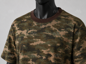 เสื้อยืดลายพรางผู้ชาย พิมพ์ลายดิจิทัล แขนสั้น คอกลม ผ้าฝ้ายถัก 100% ระบายอากาศได้ดี สไตล์ลำลอง สตรีทแวร์ - Product Image 6