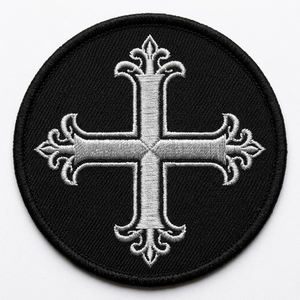 Patchs thermocollants personnalisés en gros, motif crâne flamboyant, cercle noir, pour vêtements en jean, broderie à la machine, badges en vrac - Product Image 4