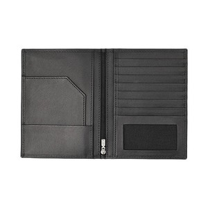 Portefeuille de voyage compact en cuir véritable noir lisse de qualité supérieure, multi-poches, pour passeport, documents, cartes, argent liquide et carte d'identité - Product Image 5
