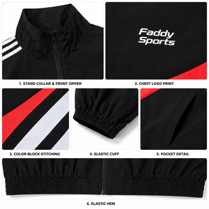 Custom Men's Retro Color Block Windbreaker <b>Jacket</b> Lightweight Waterproof Oversized Streetwear Hip Hop Sports <b>Track</b> <b>Jacket</b> - Product Image 6