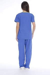 Tenues d'infirmières pour femmes, ensemble de blouses et pantalons à col en V, tissu sergé extensible respirant par Waseem Impex - Product Image 3