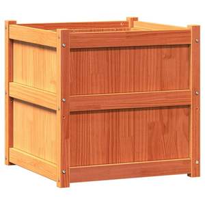 Juego de 2 Macetas de Madera de Pino Macizo Color Cera Marrón para Jardín - Product Image 2