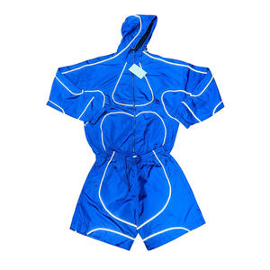 Nouvelle Collection 2026 : Ensemble Survêtement Homme Sportif d'Extérieur – Veste Coupe-Vent Zippée en Polyester et Nylon avec Piping et Short - Product Image 3