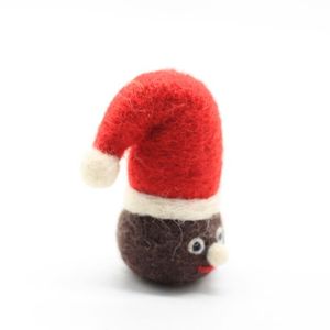 Ornement de Noël en feutre de laine fait main, personnage en feutrage à l'aiguille, boule décorative colorée pour les fêtes - Product Image 3