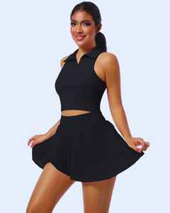 Tenue de tennis personnalisée en gros avec logo – T-shirt, jupe et short de tennis respirants, à séchage rapide, légers, confortables et professionnels - Product Image 2