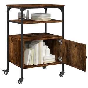 Soporte para impresora de madera de ingeniería de roble ahumado de 3 niveles, 19.7 x 15.7 x 29.9 pulgadas, carrito de almacenamiento - Product Image 6