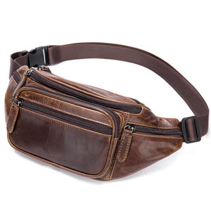 Sac banane unisexe en cuir véritable avec fermeture éclair, ceinture détachable, style vintage, idéal pour les voyages, la randonnée, la course et le cyclisme - Product Image 6