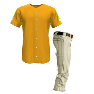 Ensemble uniforme de baseball pour hommes, col en V, manches courtes, 100 % polyester, évacuation de l'humidité, vêtements de baseball et de softball sublimés - Product Image 1