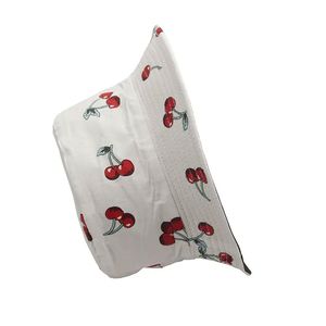 Chapeau seau imprimé cerise blanche unisexe, décontracté, printemps-été, en coton respirant, pour adulte, 56-58 cm - Product Image 3