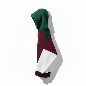 Sudadera con capucha para hombre, de peso pesado, con bloques de color y paneles en contraste, de forro polar, estilo urbano, extragrande, personalizada, al por mayor - Product Image 3