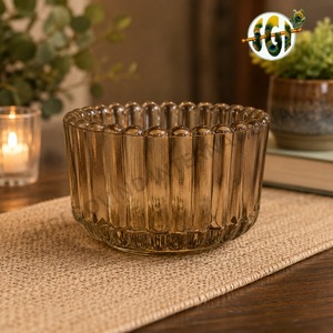 Support en verre rond portable pour bougies chauffe-plat – Élégant porte-bougie pour mariage, restaurant et décoration intérieure - Product Image 5