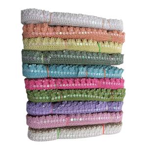 Cintas de encaje de algodón de alta calidad para diseñadores, hilo de ganchillo, lentejuelas bordadas a máquina, decoración para vestidos, precio al por mayor - Product Image 1