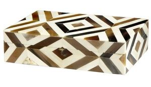 Modern Black White Striped MDF/Resin Jewelry Box Rectangular Storage Organizer Gold Handle Eco-Friendly Decorative Room - Product Image 4