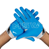 Guantes de Fútbol Americano Personalizados, Dedos Completos, Agarre Elástico, Cierre Ajustable con Gancho y Bucle, Correa para la Muñeca, Agarre de Silicona, Deportivos