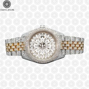 Montre de luxe pour homme Charm_Jewells en acier inoxydable 40 mm avec accent diamant, verre saphir, mouvement mécanique analogique, étanche 10 bars - Product Image 1