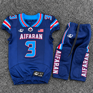 Conjunto de Pantalones y Camiseta de Fútbol Americano Personalizados, Color Azul Marino, para Adultos, Transpirables, con Cuello en V, Uniforme de Equipo, Antibacterianos, Anti-UV, Sin Mangas - Product Image 1