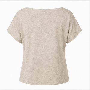เสื้อยืดคอกลมทรงหลวมสำหรับผู้หญิง รุ่น WTS-0015 ปักลายริบบิ้นสีฟ้าพาสเทลแบบกำหนดเอง - Product Image 2