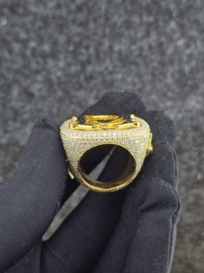 Hip Hop Iced Out Championship Style Dollar Sign <b>Ring</b> Sterling Silver Psaa Diamond Tester Vvs Moissanite Diamond <b>Rings</b> <b>Men</b> - Product Image 5