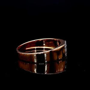 Bague en or massif 18 carats plaqué rhodium AMBER JEWELS, sertie de diamants taille cœur, design géométrique, unisexe, pour fiançailles, IGI - Product Image 3