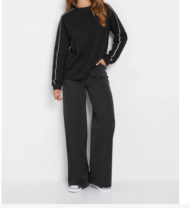 Pull-over à capuche pour femme, motif dessin animé, effet délavé, manches longues, tricot texturé mélangé, collection automne/hiver, vente chaude - Product Image 6