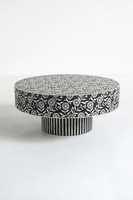Table basse ronde de style américain avec incrustations en os et nacre - Taille personnalisable, design de luxe par ARIF HANDICRAFT
