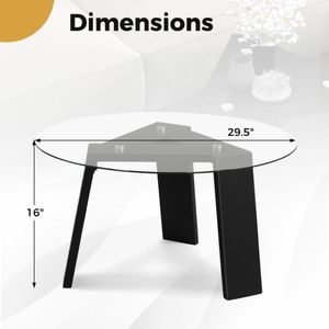 Piccolo tavolino da caffè con gambe in legno massello di gomma in vetro Top Design contemporaneo - Product Image 6