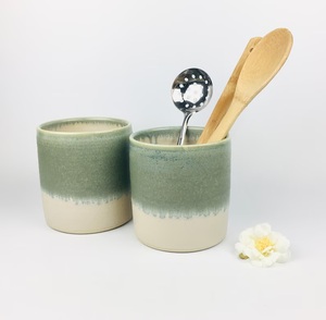 Matte Black Ceramic <b>Utensil</b> <b>Holder</b> Thick Wall Construction Anti Slip Base Heat Resistant Stylish <b>Kitchen</b> Counter organizer - Product Image 3