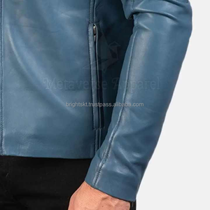 Chaqueta de Cuero Genuino Personalizada para Hombre, Chaqueta Clásica de Motociclista, Chaqueta Bomber - Product Image 5