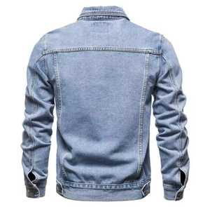 Chaqueta Vaquera Slim Fit para Hombre, Cuello Camisero, Algodón Lavado Informal, Manga Regular, Estilo Invernal, Color Sólido, Cierre de Botones, Estilo Moto - Product Image 3