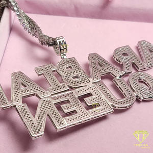 Custom " Arabian Queen " <b>Name</b> Pendant Necklace Iced Out Moissanite Diamond Hip Hop Tennis <b>Chain</b> Jewelry Gift - Product Image 3