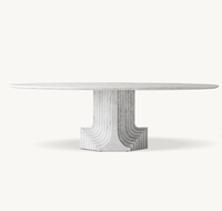 Meubles de salle à manger de luxe écologiques personnalisés Daystar Trade, tables à manger modernes en pierre noire avec 4 pieds en bois, utilisation hôtelière